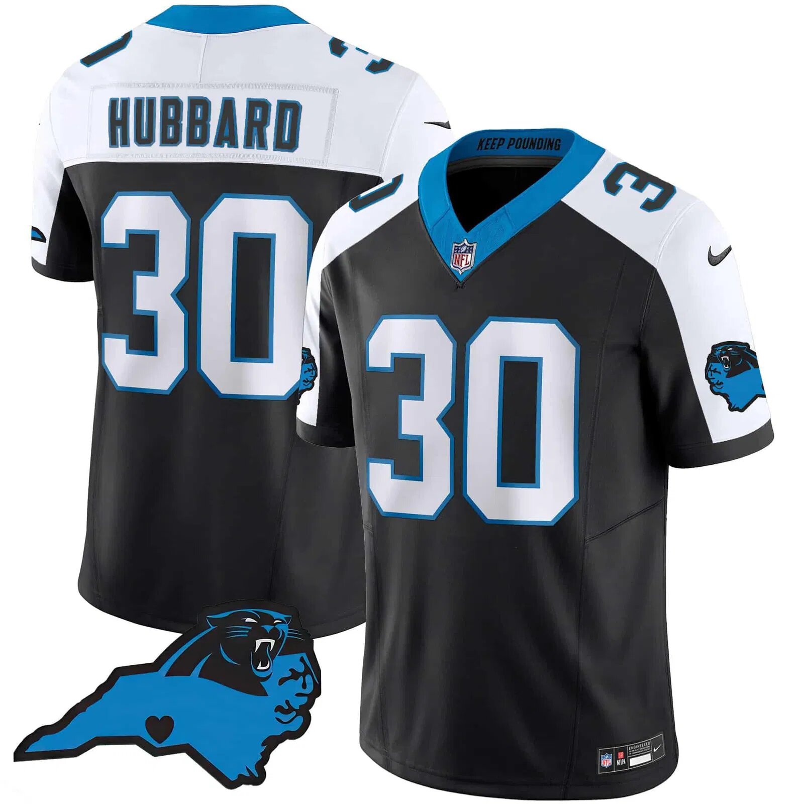 Men Carolina Panthers #30 Hubbard Black 2024 Nike Vapor Limited NFL Jersey->customized nfl jersey->Custom Jersey